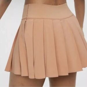 NWT AERIE Offline Women's Real Me Tennis Skirt XL Tan Skort Pleated Pockets